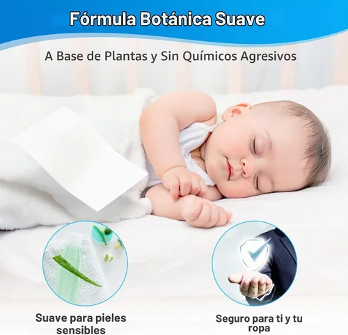 Vista 5 de Hojas de detergente para ropa – 200 cargas, tiras de lavado de aroma de lino fresco, compactas, ligeras, sin líquidos, ecológicas, hipoalergénicas