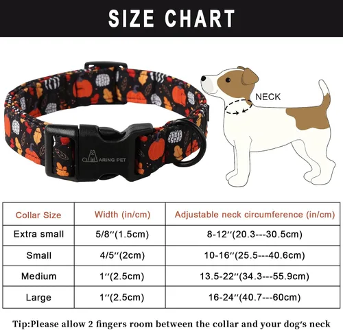 Vista 189 de Aring Pet Collar de algodón, ligero y ajustable, con hebilla de liberación rápida, para perros pequeños, medianos y grandes, para cachorros, S, Hoja