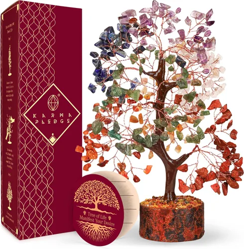 Vista 47 de Árbol de la vida de cristal para decoración del hogar y la oficina, regalos para mujeres, piedras curativas de amazonita de chakra, árbol bonsái