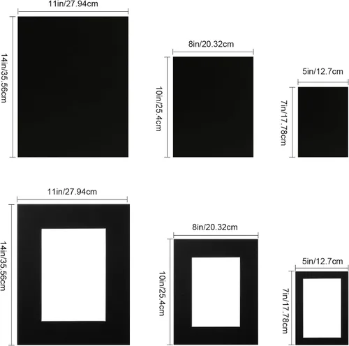 Vista 2 de Jetec 12 Juegos de Kits de Tapetes Antiácidos para Marcos de Fotos con Tapetes de Respaldo Precortados y Tablero de Marco de Fotos con Corte