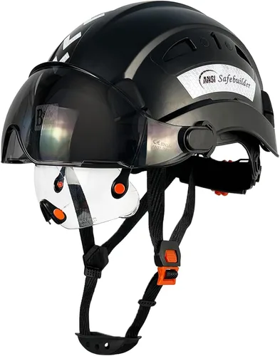 Vista 15 de SAFEBUILDER Casco de seguridad industrial con visera Casco duro ABS con visera Ventilación ajustable Casco de construcción Protección para la cabeza