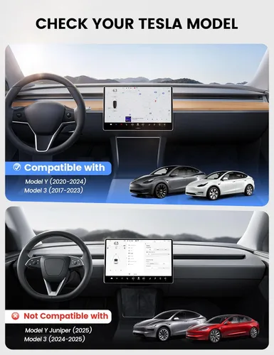 Vista 2 de Lamicall Protector de pantalla para Tesla Model Y (2020-2024) y Model 3 (2017-2023) – [antiarañazos y huellas dactilares] [dureza 9H] Protector