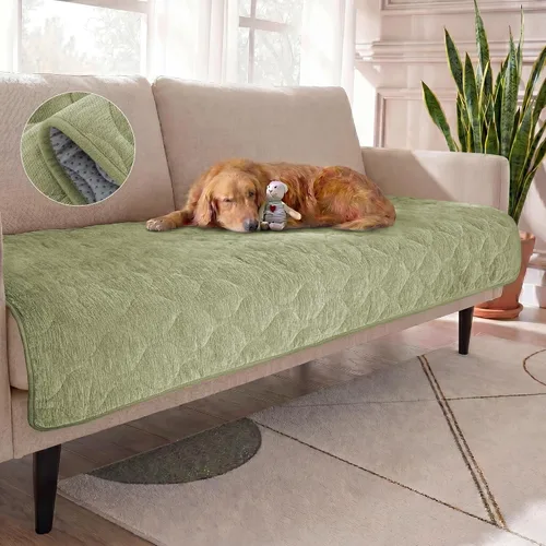 Vista 11 de Turquoize Funda para Sofá para Perros Lavable Antideslizante Fundas Protectoras para Sofá de 2-3 Cojines Apto para Mascotas Chenille Acolchado