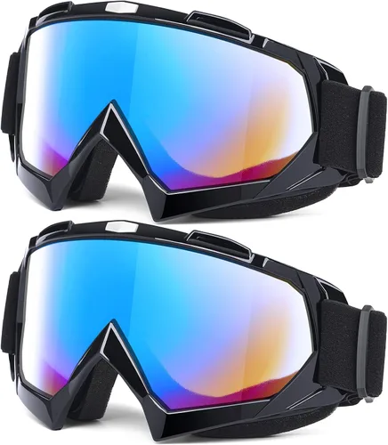 Vista 13 de MAMBAOUT Gafas de motocross para adultos, paquete de 2 gafas de motocicleta ATV para hombres y mujeres, gafas de visión amplia para montar fuera