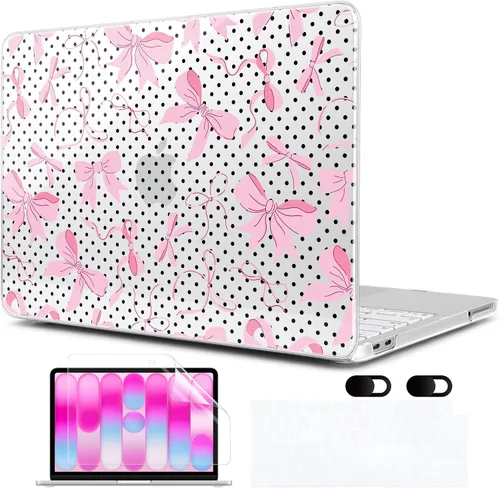 Vista 23 de MEEgoodo Funda estampada para MacBook Neo de 13 pulgadas versión 2026 (compatible con el modelo A3404), funda rígida para laptop con funda
