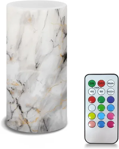 Vista 35 de Velas LED sin llama personalizadas que funcionan con pilas con temporizador remoto que cambia de color, personaliza fotos y texto, hazlo tú mismo tu