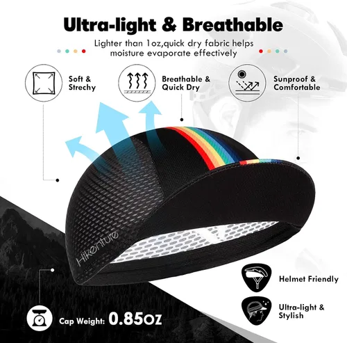 Vista 3 de Hikenture Cycling Cap for Men and Women,Bike Hat with Visor Summer Sun Hat