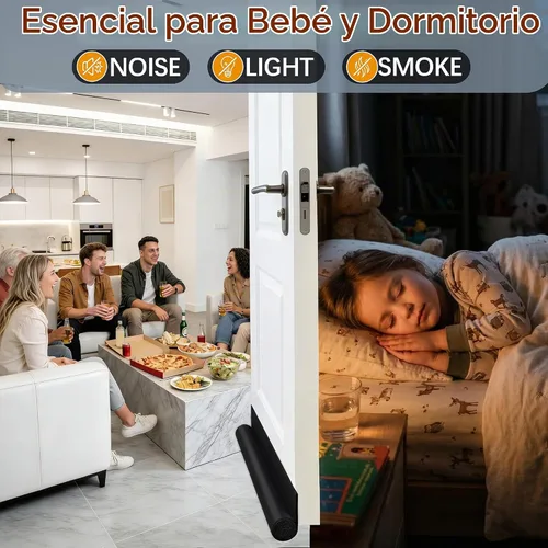 Vista 4 de Tope de Corriente de Puerta HomeProtect de 76 cm, Cinta de Clima con Adhesivo Fuerte para Protección Esencial del Hogar en Dormitorio para Espacios