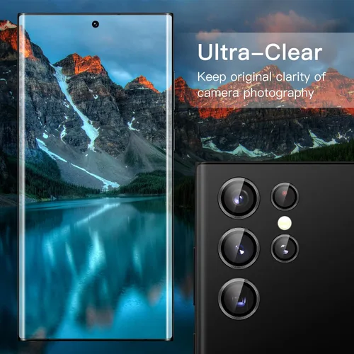 Vista 9 de JETech Protector de lente de cámara para Galaxy S22 Ultra, negro fantasma