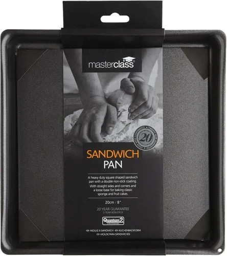 Vista 2 de MasterClass - Bandeja cuadrada para sándwich, lata para tartas con PTFE, PFOA y BPA, antiadherente, resistente acero al carbono de 0.039 in