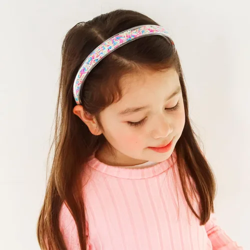 Vista 8 de FROG SAC 4 diademas para niñas – Diadema con purpurina para niños, bandas finas para la cabeza de niña pequeña, accesorios para el cabello de niños