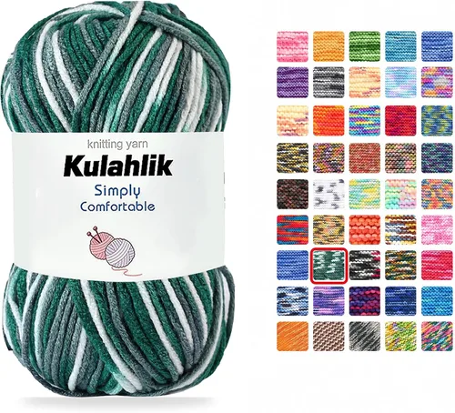 Vista 29 de Hilo acrílico de 8.82 oz (5 x 1.76 oz) para tejer, hilo de hilo degradado colorido, 5 rollos de madejas, perfecto para cualquier proyecto de 06