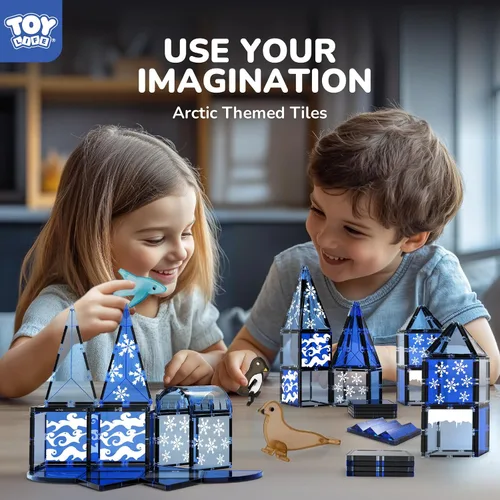 Vista 3 de TOY Life Azulejos Magnéticos para Niños de 4-8 Años, Juguetes Magnéticos para Niños Pequeños de 3+, Juguete de Construcción con Azulejos Magnéticos