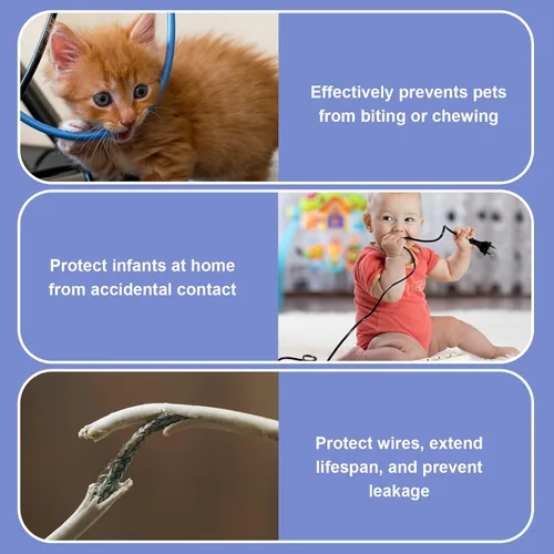 Vista 6 de Pangda Protector de cable de 10 pies para perros y gatos, 0.079 in de Transparente