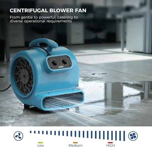 Vista 3 de ALORAIR Ventilador de Secado de Piso de 1/3 Hp 2000 CFM, Ventilador Soplador Movedor de Aire con Temporizador con Cable de 20 pies, 3 Velocidades, 5