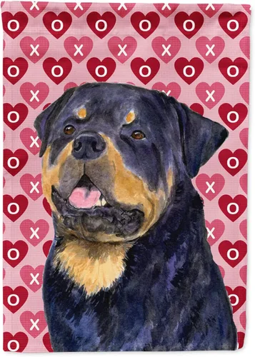 Vista 258 de Caroline's Treasures SS4484GF Bandera de jardín con diseño de bulldog inglés y corazones para el Día de San Valentín, bandera decorativa para patio
