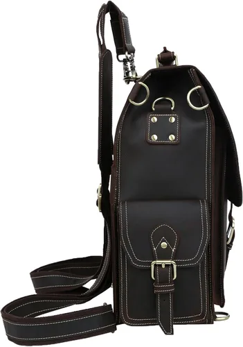 Vista 3 de Polare - Mochila de cuero de grano completo para hombre