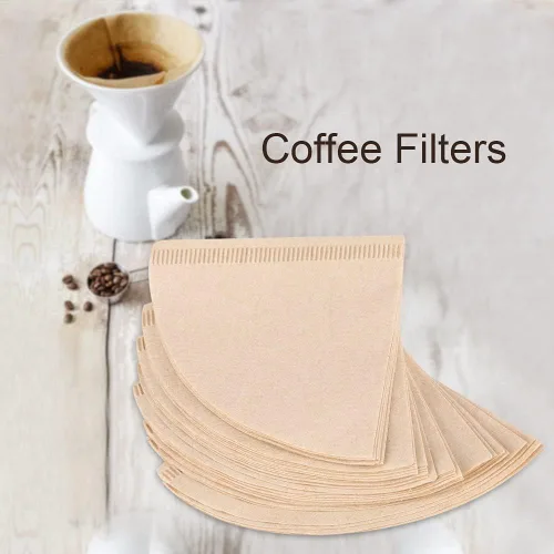 Vista 4 de Fdit 80 piezas de papel de filtro desechables de taza de café de goteo natural sin blanquear (V01)
