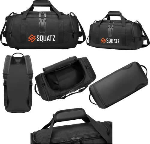 Vista 7 de SQUATZ Mochila de viaje Bolsa de transporte plegable convertible para gimnasio, correa de hombro ajustable y extraíble, espacioso compartimento