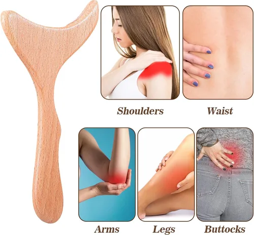 Vista 5 de Herramientas de masaje de terapia de madera 7 pulgadas de drenaje linfático de madera masajeador removedor de celulitis herramienta de escultura