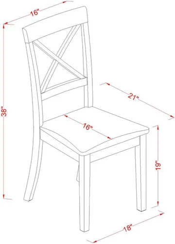 Vista 5 de East West Furniture HLBO3-CAP-C - Juego de mesa de comedor de 3 piezas para espacios pequeños, contiene una mesa de comedor redonda con pedestal y 2