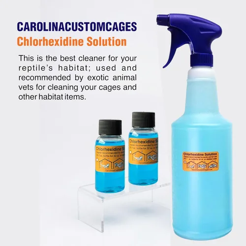 Vista 2 de CAROLINA CUSTOM CAGES Solución de clorhexidina al 2%; pulverizador de 32 onzas, más 2 repuestos