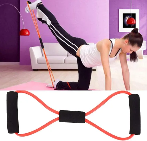 Vista 2 de Bandas, expansor de pecho, ejercitador muscular para hombres y mujeres, tensor de 8 formas, banda elástica, hombro brazo, cuerda elástica