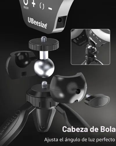 Vista 2 de UBeesize 12" Desk Ring Light with Stand & Phone Holder - Adjustable Studio Light for Photography，Zoom Meetings, YouTube, TikTok, Live Streaming