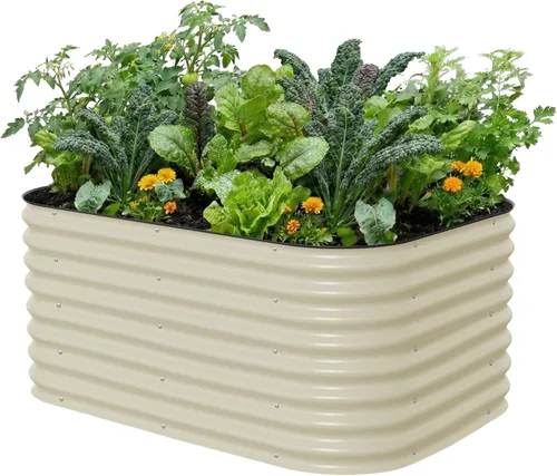 Vista 16 de Vego Garden Kits de cama de jardín elevada de 26" extra alta, caja de maceta elevada modular 4 en 1 para verduras, flores, frutas, cama de jardín