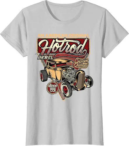 Vista 35 de Camiseta vintage Hot Rod Speed and Power para hombre Asphalt Grey