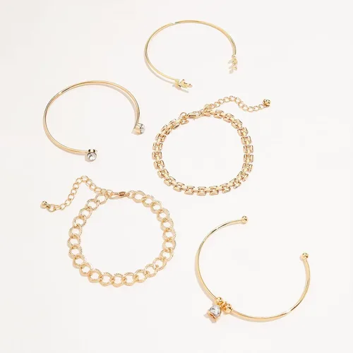 Vista 38 de Long tiantian Pulsera de oro gruesa para mujer, pulseras de oro delicadas, pulseras para mujer, pulseras apilables de eslabones de cadena