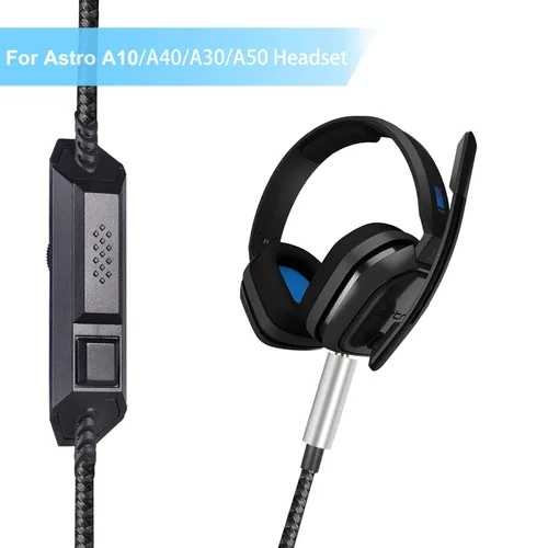 Vista 2 de LecLooc Cable de repuesto para auriculares Astro A10A40A30A50, control de volumen de silencio en línea, con micrófono compatible con Xbox One Play