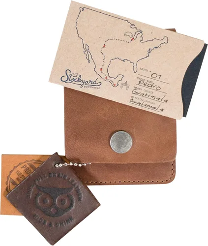 Vista 21 de Hide & Drink, Cartera vertical con bolsillo frontal con ranura para tarjetas, almacenamiento compacto para billetes, tarjetero, cuero de grano