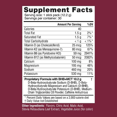 Vista 5 de Real Ketones MCT & BHB - Paquetes de mezcla de bebidas de cetonas exógenas Elevate Keto electrolitos en polvo, sin azúcar, con 4 electrolitos