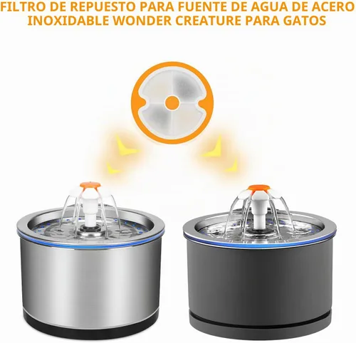 Vista 2 de Wonder Creature Paquete de 4 filtros de fuente de agua para gatos de 2L