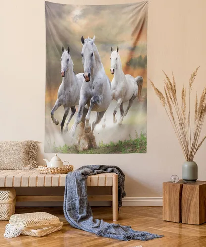 Vista 127 de Ambesonne Tapiz de arte afro, hombre negro fuerte con una corona de trazos impresión de pintura moderna, decoración de tela para colgar en la pared