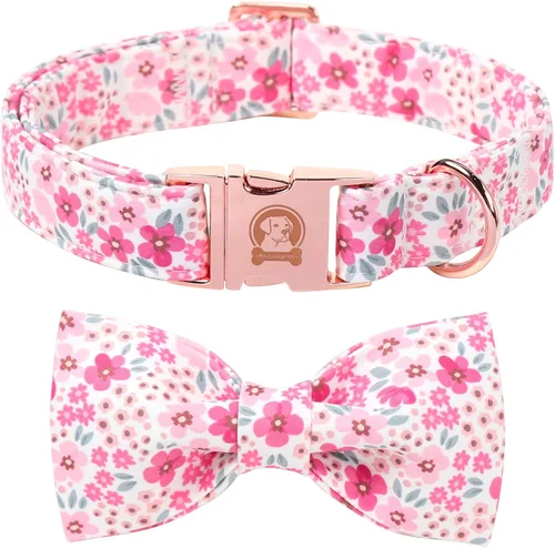 Vista 23 de MR. CHUBBYFACE - Collar de perro de San Valentín con corbatín, lindo collar de perro con corazón azul con hebilla de metal, collar de algodón