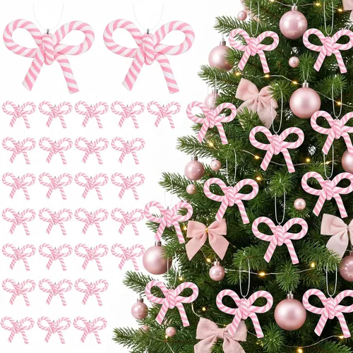 Vista 15 de Codree 8 piezas de adornos de piruleta de bastón de caramelo arcoíris - Adornos colgantes de arcilla polimérica para árbol de Navidad, fiesta