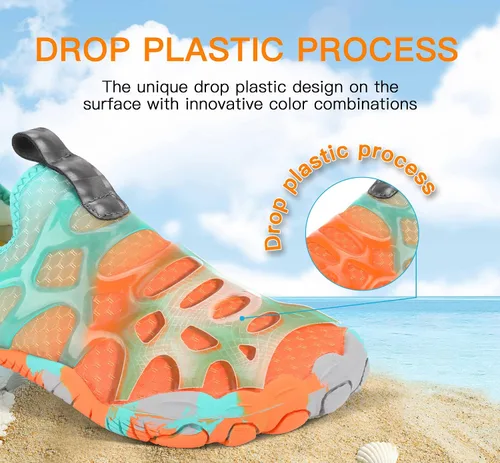 Vista 4 de SIPUHK Zapatos de agua para hombre y mujer, de secado rápido, sin cordones, para natación, surf, buceo, playa, piscina, deportes acuáticos, caminar