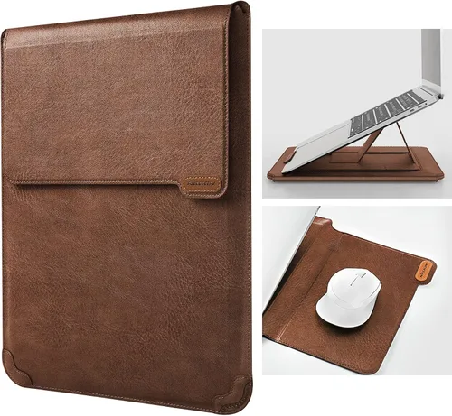 Vista 10 de Nillkin Funda para laptop de 15.6 pulgadas, funda para MacBook con soporte ajustable y alfombrilla para mouse, 2 modos de soporte, funda para laptop