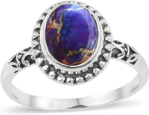 Vista 21 de Anillo de plata de ley 925 para mujer, anillo único de gema ovalada hecho a mano