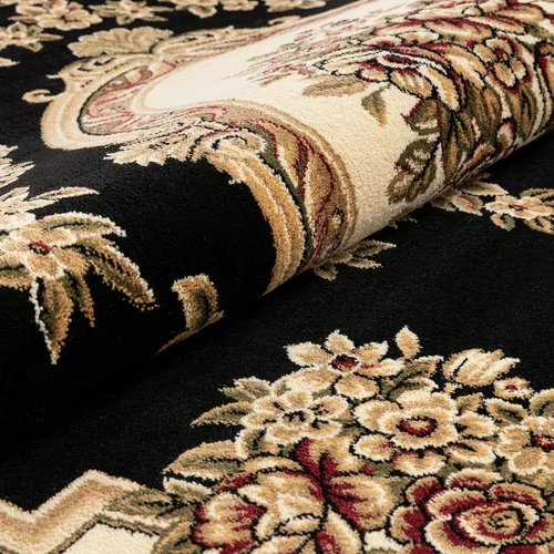 Vista 9 de Alfombra de pastoral con medallón de tejido suave y grueso, estilo europeo, con diseño floral y tradicional, fácil de limpiar, moderna, clásica
