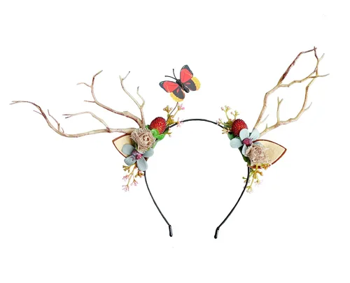 Vista 28 de Corona floral para mujer, diadema floral para el cabello, corona de flores, halo bohemio, fiesta, baile de graduación, fotos