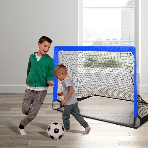 Vista 8 de YSSOA Juego de 2 porterías de fútbol portátiles de 4 x 3 pies para patio trasero plegable con bolsa de transporte, perfecto para jóvenes, adultos