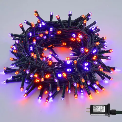 Vista 20 de QITONG Guirnalda de 500 luces LED de Navidad de 165 pies para exteriores, impermeable, luces multicolor con 8 modos, cable verde, luces parpadeantes