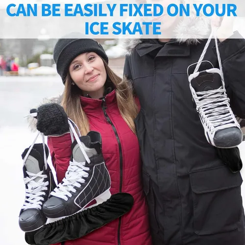 Vista 4 de Vinsot 2 pares de protectores de patinaje sobre hielo para hockey sobre hielo, cubiertas absorbentes para niños, accesorios de hockey, tela Oxford