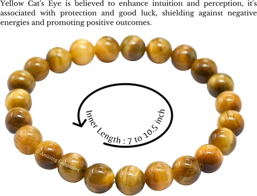 Vista 805 de Amazing Gemstone Crystal Bracelet for Women Men's Gifts - Protection Healing Crystal Bracelet - 8mm Gemstone Beaded Stretchable Bracelet Pulseras