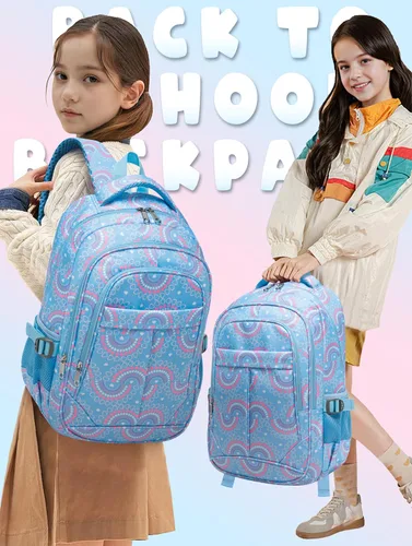Vista 19 de BLUEFAIRY - Mochilas para niños y niñas, escuela primaria, jardín de niños