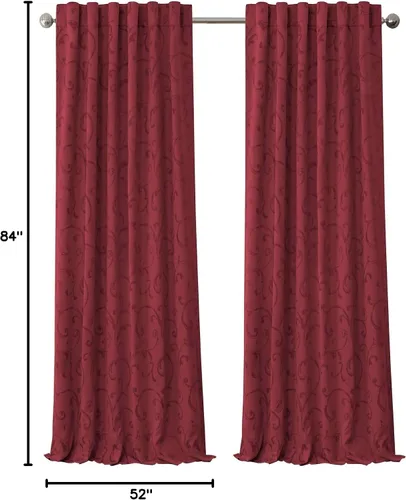 Vista 64 de Elrene Home Fashions Cenefa Opaca Jacquard Scroll Mia, 52" x 19" (1 Cenefa), Dorado