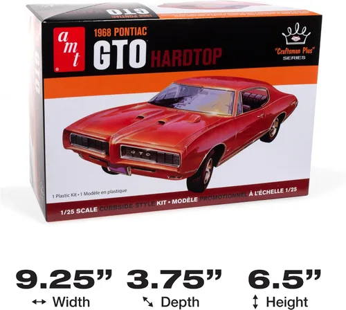 Vista 5 de AMT 1968 Pontiac GTO Hardtop Craftsman Plus 1:25 Kit de modelo a escala 1:25